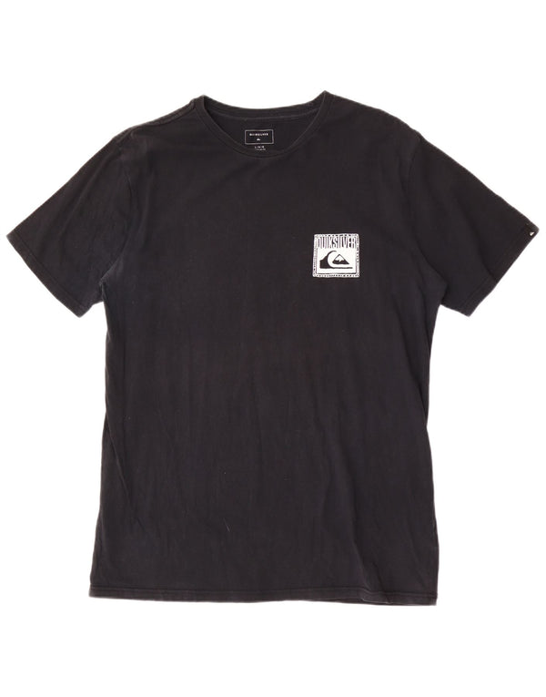 T-shirt grafica da uomo con vestibilità regolare Quiksilver, taglia grande, in cotone nero