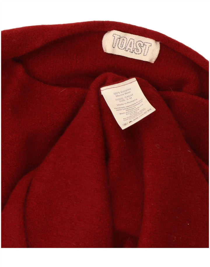 Maglione da donna con scollo a barca Toast, maglione piccolo/medio in lana rossa