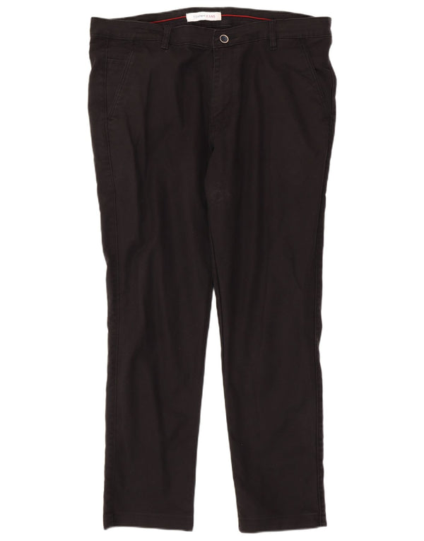 Pantaloni chino dritti da uomo Tommy Hilfiger W38 L29 cotone nero