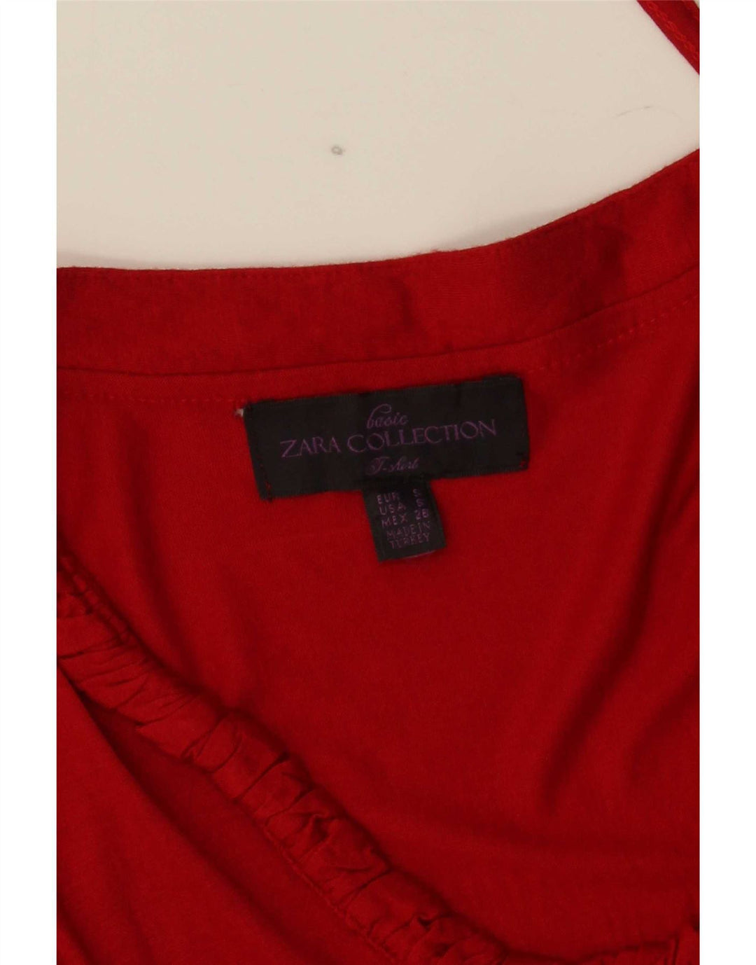 Top Zara da donna con maniche a 3/4 UK 8 Small Rosso