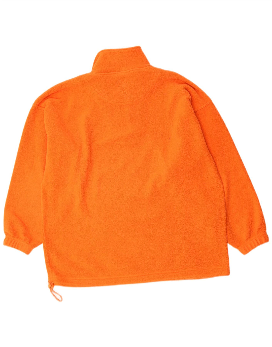 VINTAGE Mens Zip Neck Fleece Jumper XL Orange