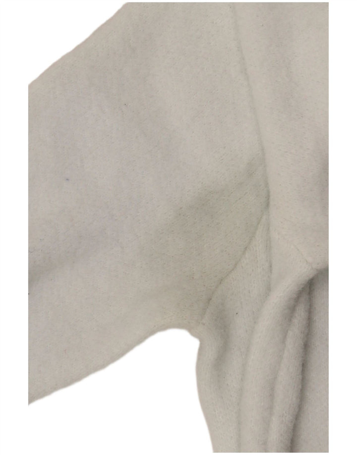 Maglione corto girocollo da donna Zara UK 12 nylon bianco medio