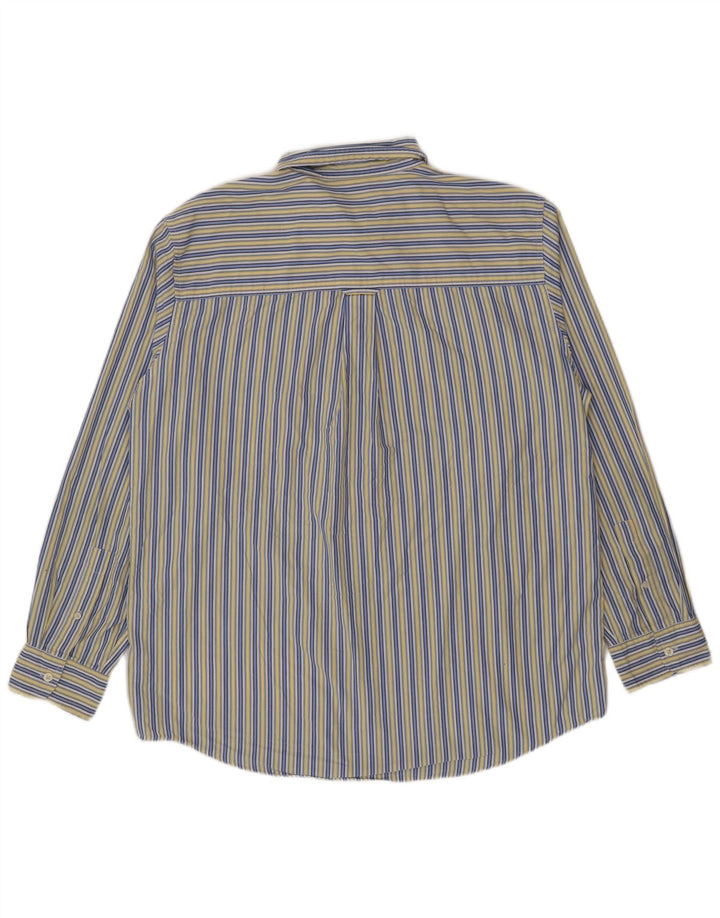 Chaps Camicia da uomo Easy Care, cotone a righe grandi blu