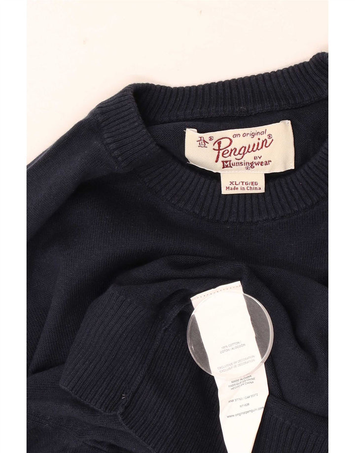 Maglione da uomo girocollo Penguin XL in cotone blu navy