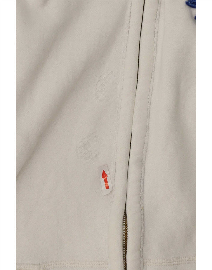 Maglione con cappuccio e zip grafica da uomo Hollister in cotone bianco medio