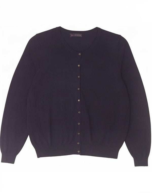 Maglione cardigan da donna Marks & Spencer UK 22 3XL viscosa blu navy