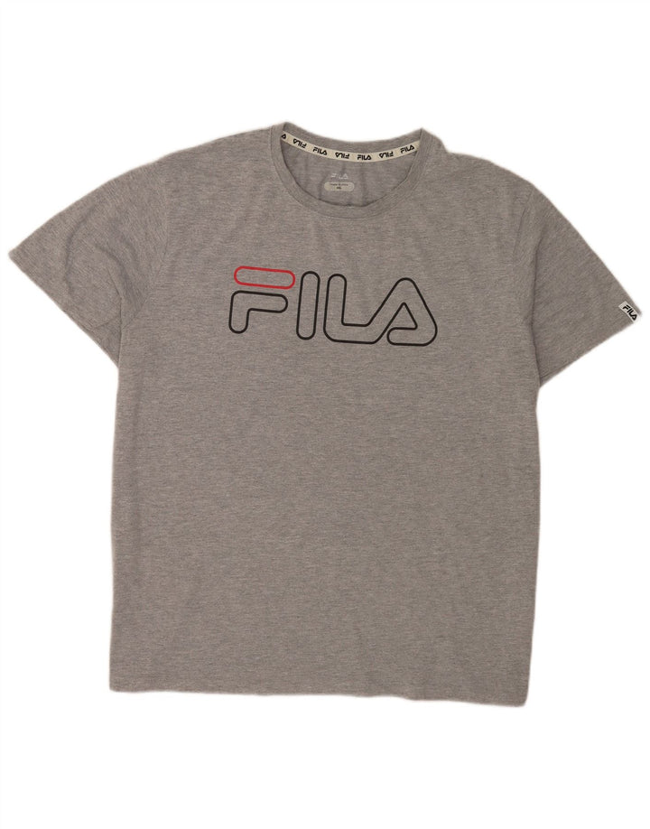 T-shirt grafica da uomo Fila Top 2XL poliestere chiazzato grigio