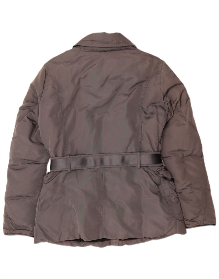PEUTEREY Giacca imbottita con cintura da donna IT 46 Large grigia in poliammide classica