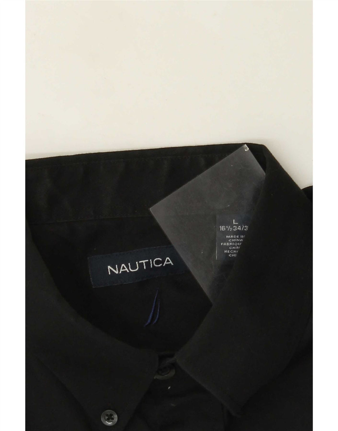 Camicia da uomo Nautica taglia 16 1/2 grande cotone nero