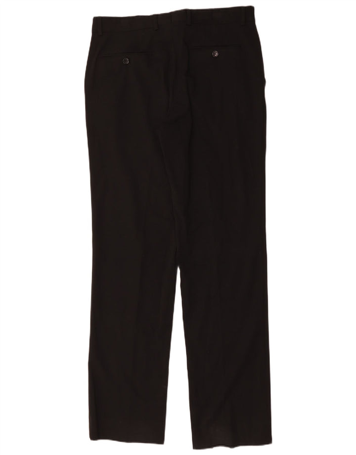 Pantaloni da abito dritti da uomo Zara EU 42 Large W34 L34 poliestere nero