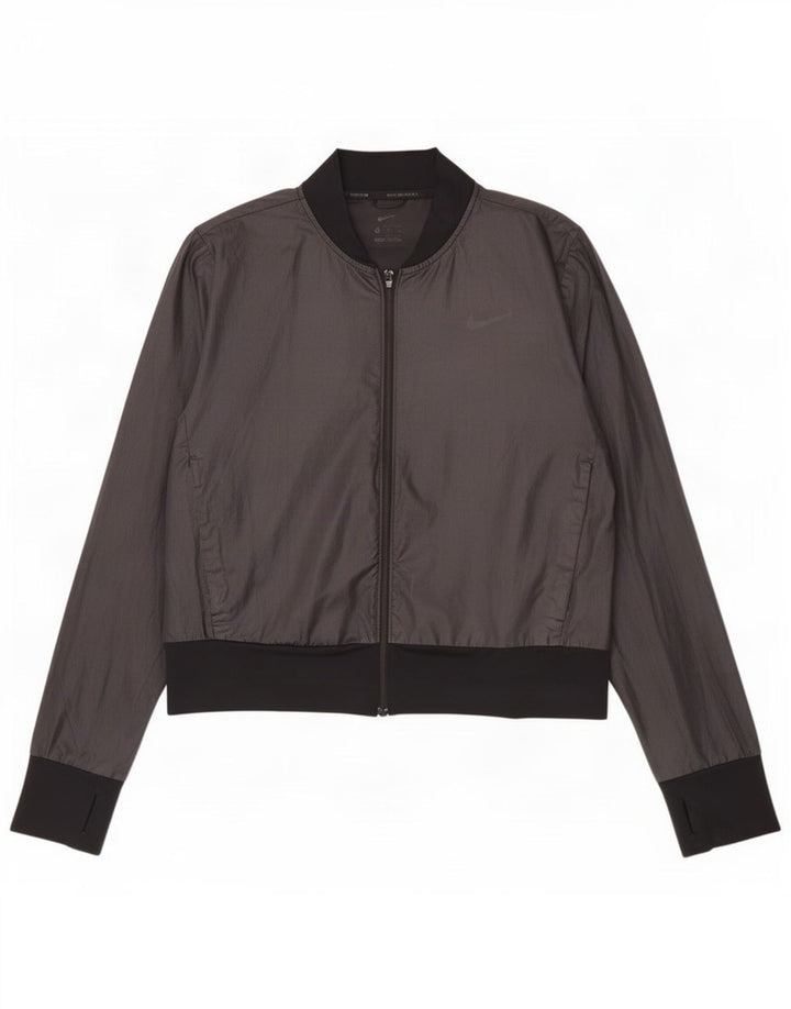 Giacca da ginnastica grafica da donna Nike UK 14 poliestere nero medio