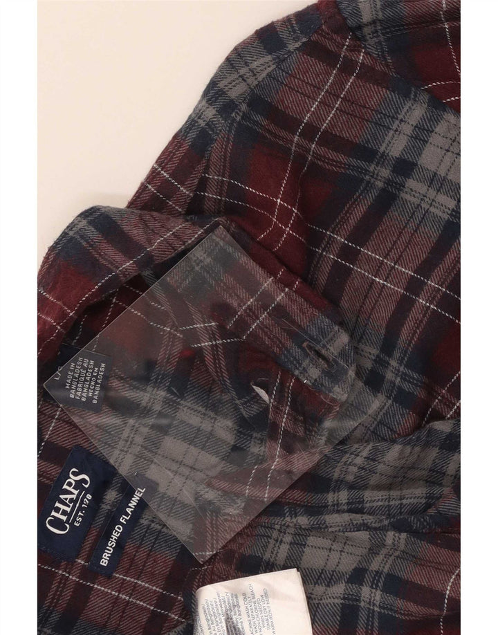 Chaps Camicia da uomo in flanella di cotone a quadri rossi grandi