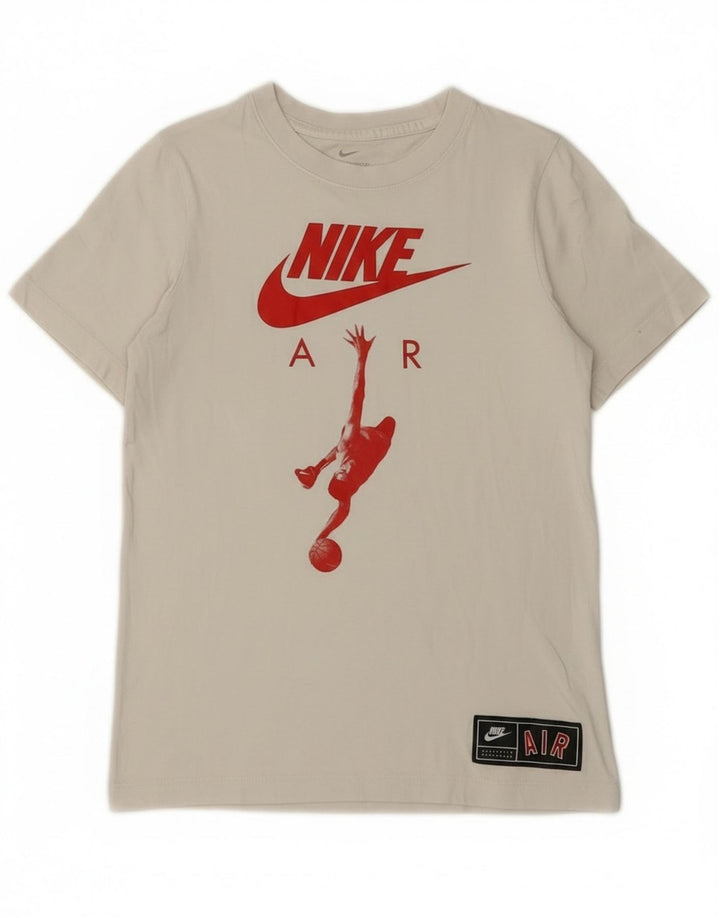 T-shirt grafica da ragazzo Nike Top 10-11 anni cotone bianco medio