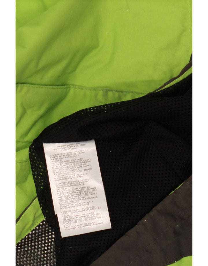 Giacca antipioggia con cappuccio da donna Jack Wolfskin UK 12/14 Colore verde medio