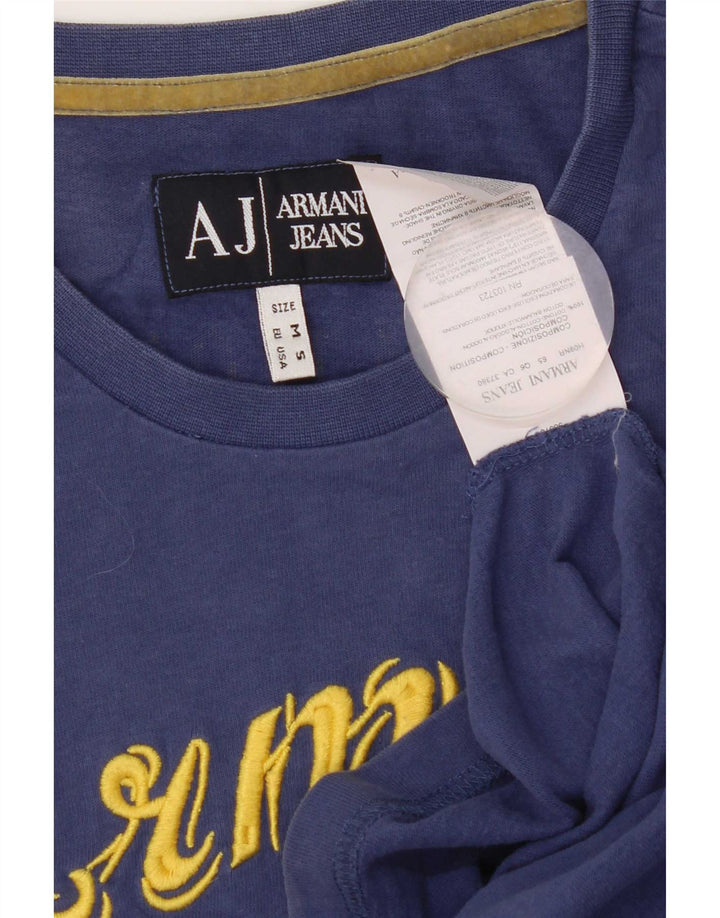 T-shirt grafica da uomo Armani Top in cotone blu medio