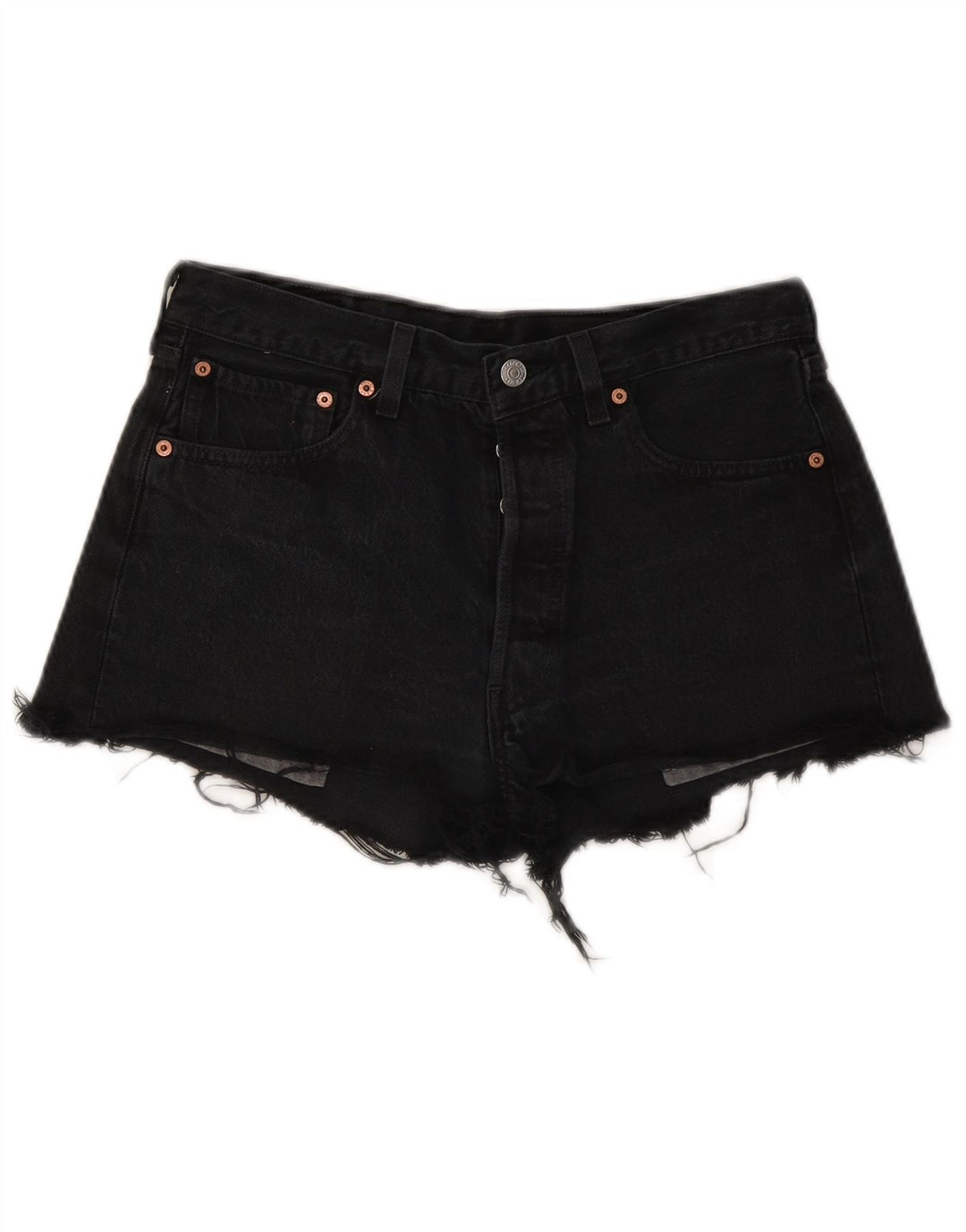 Pantaloncini di jeans a vita alta Levi's 501 da donna W33 grandi neri