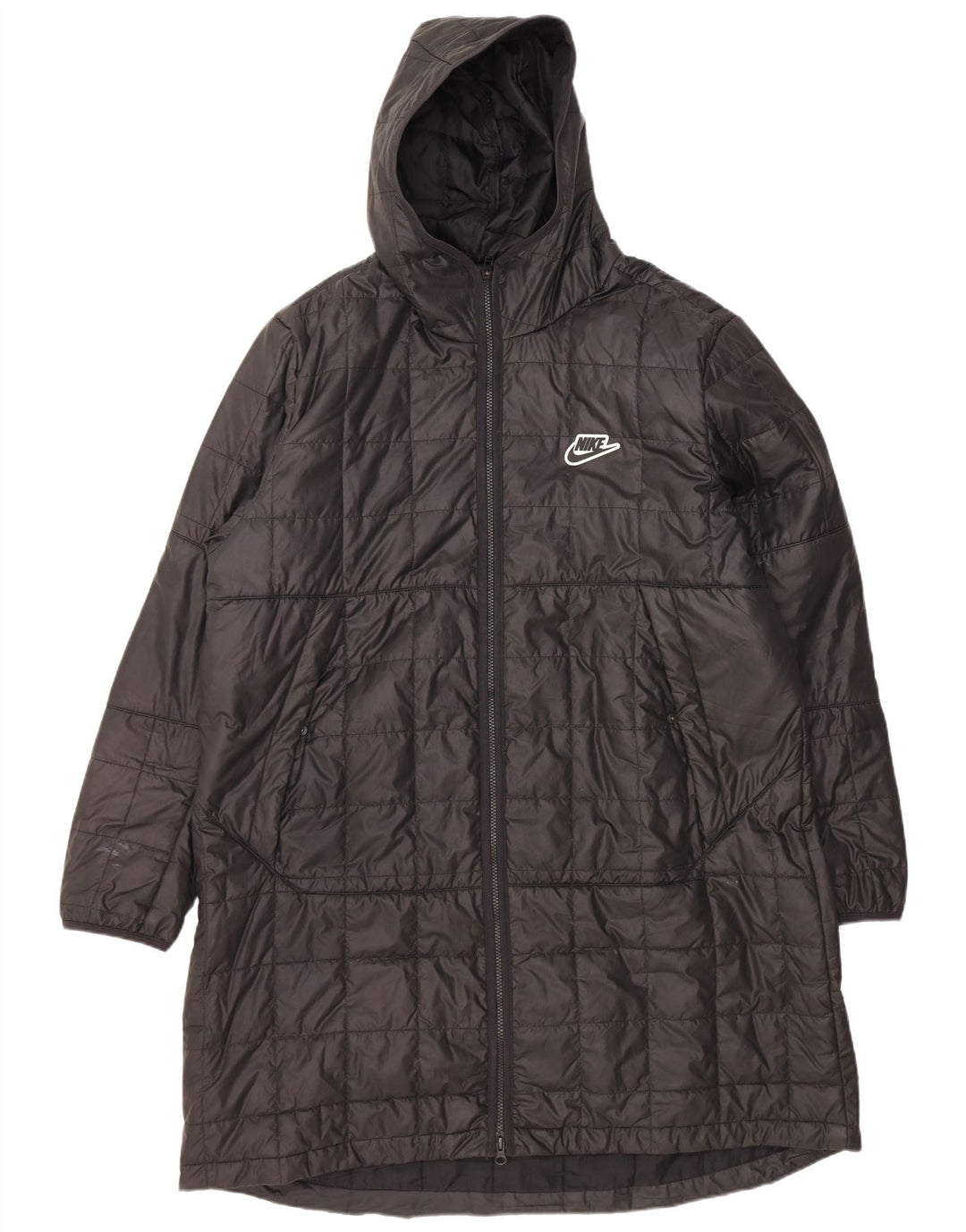 Cappotto imbottito con cappuccio NIKE da uomo UK 42 XL poliestere nero