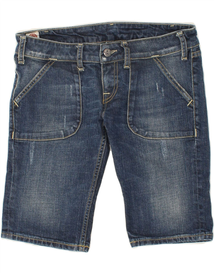 FRANKLIN MARSHALL Womens Distressed Denim Shorts W27 Small Blue Cotton Vintage Franklin Marshall and Second-Hand Franklin Marshall from Messina Hembry 