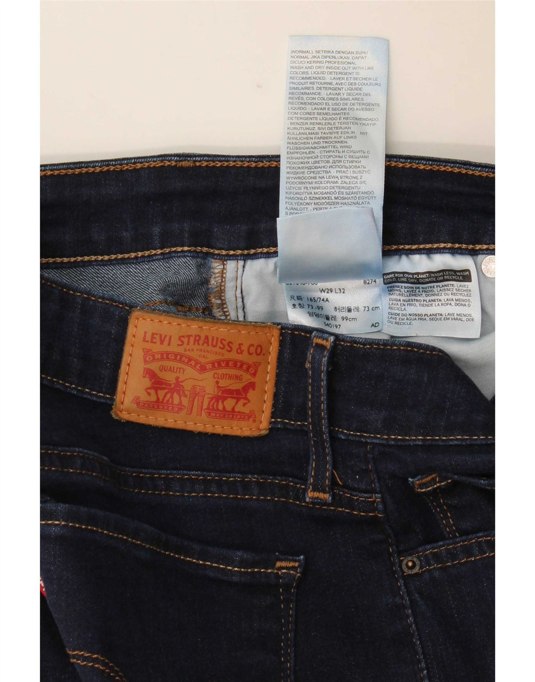 Jeans Levi's 712 Slim da donna W29 L32 in cotone blu navy
