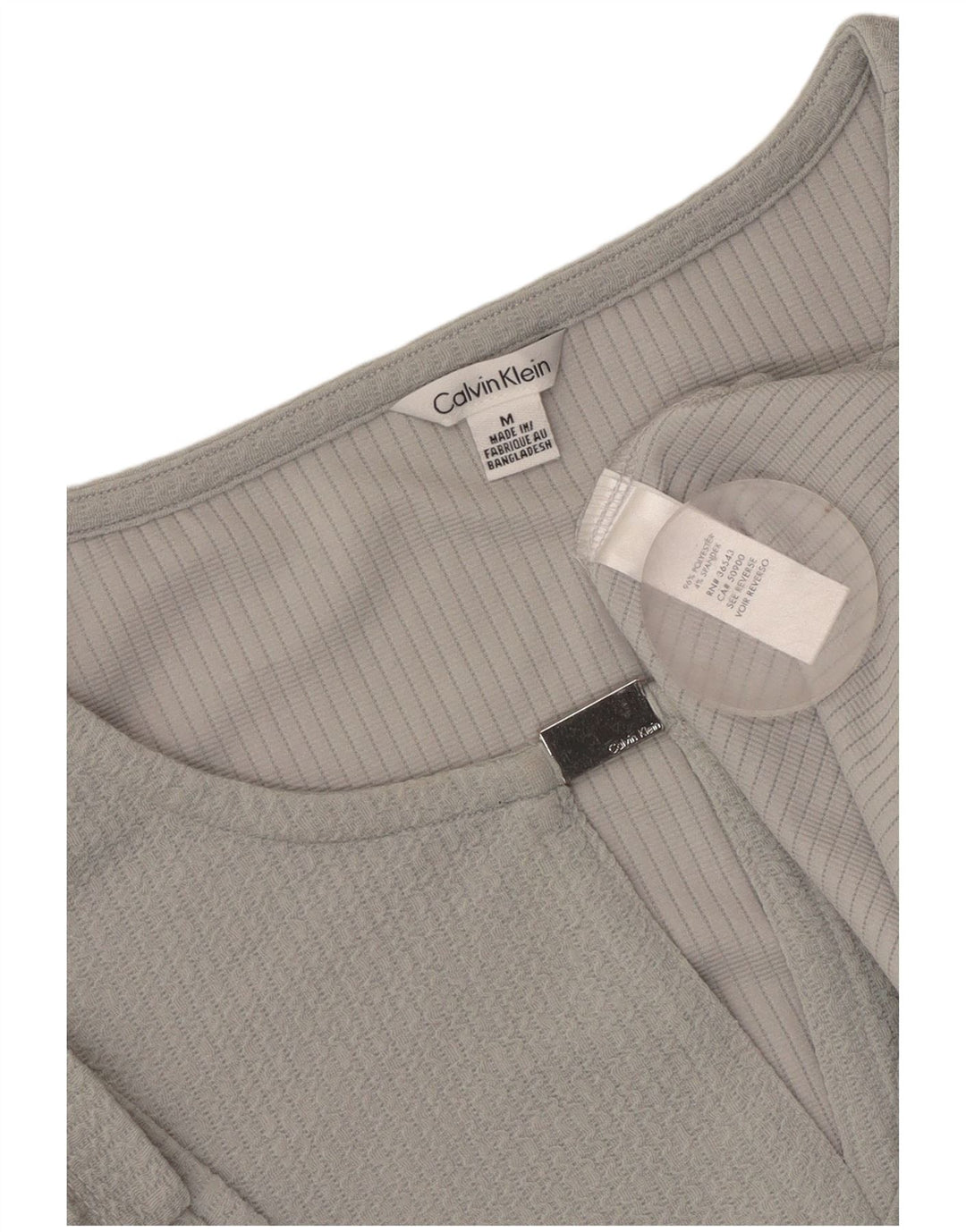CALVIN KLEIN Camicetta da donna Top UK 14 Poliestere grigio medio