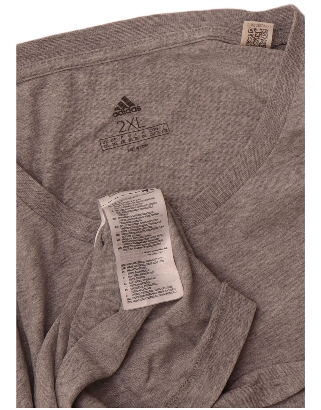 T-shirt da uomo ADIDAS Top 2XL cotone grigio