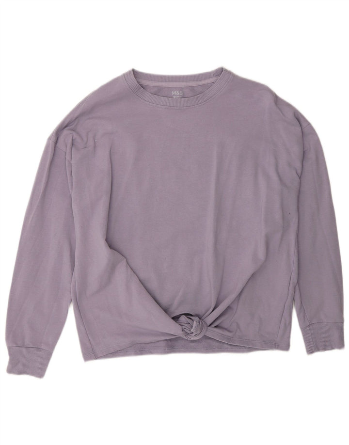 Felpa da donna Marks & Spencer UK 12 cotone viola medio