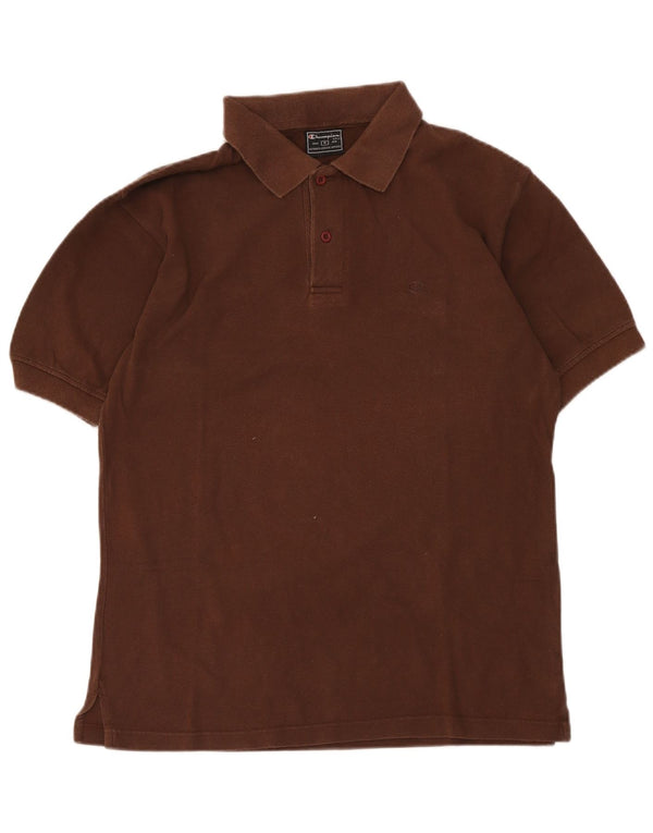 Polo da uomo Champion in cotone marrone medio