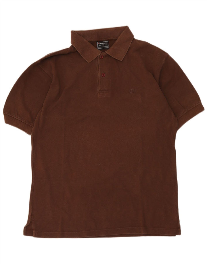 Polo da uomo Champion in cotone marrone medio