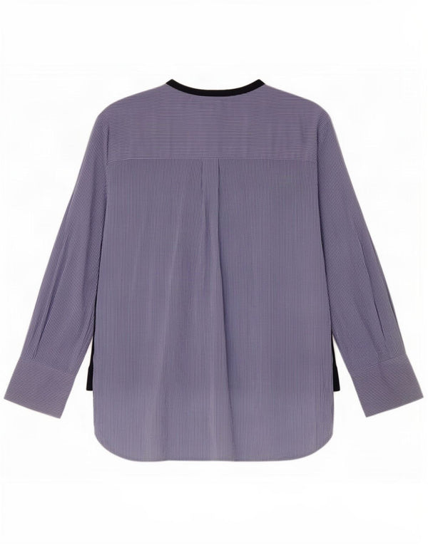 Maglia pullover grafica da donna Zara UK 12 Cotone gessato blu medio