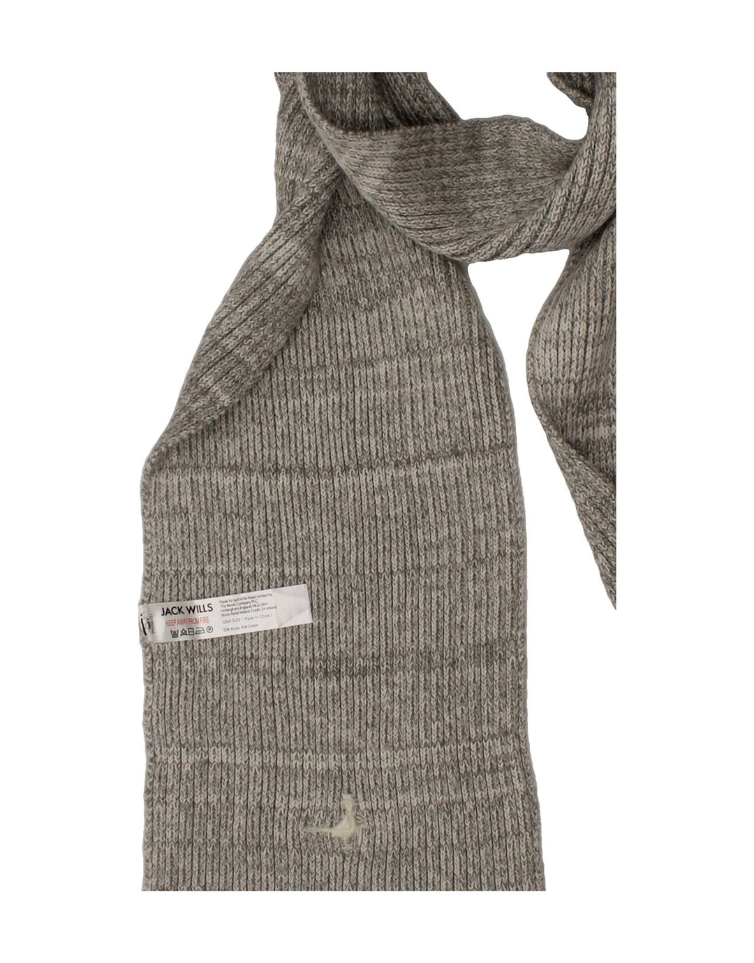 JACK WILLS Mens Rectangle Scarf One Size Grey Acrylic Vintage Jack Wills and Second-Hand Jack Wills from Messina Hembry 