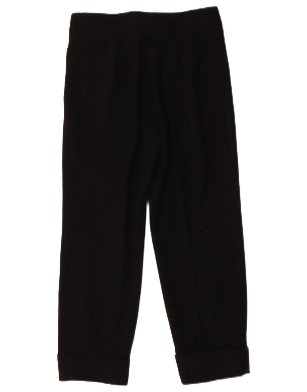 Pantaloni cropped vintage da donna W26 L23 in lana nera