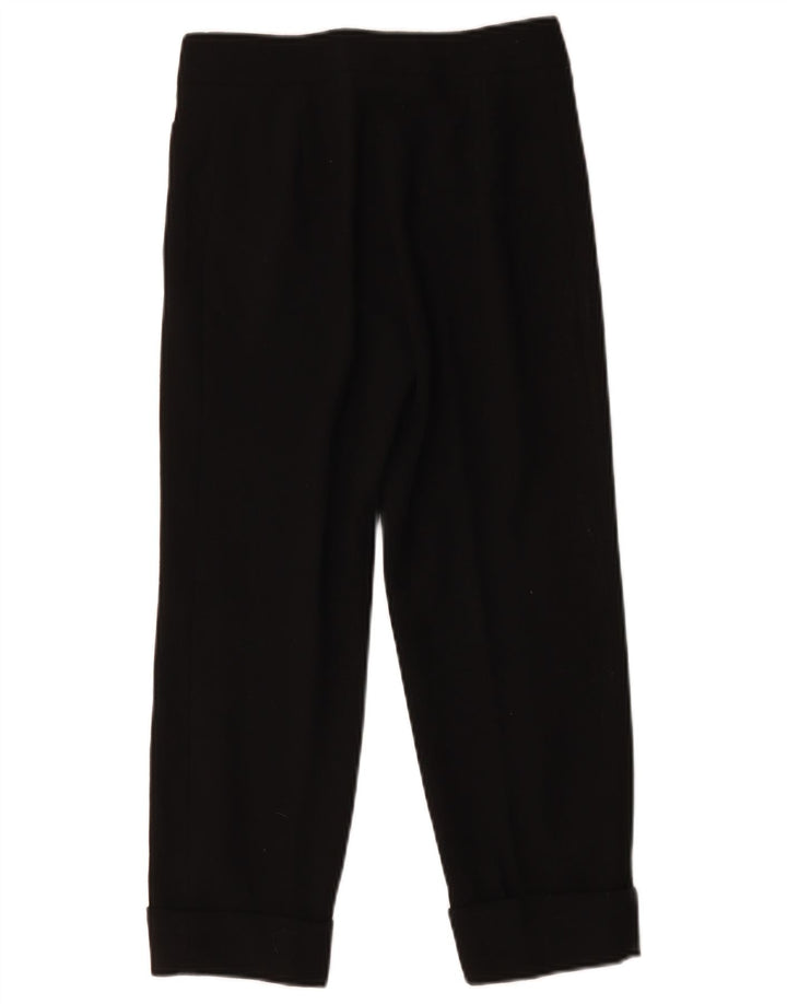 Pantaloni cropped vintage da donna W26 L23 in lana nera