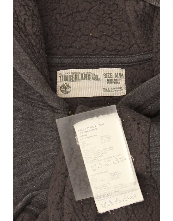 Maglione con cappuccio e zip da uomo Timberland in cotone screziato grigio medio