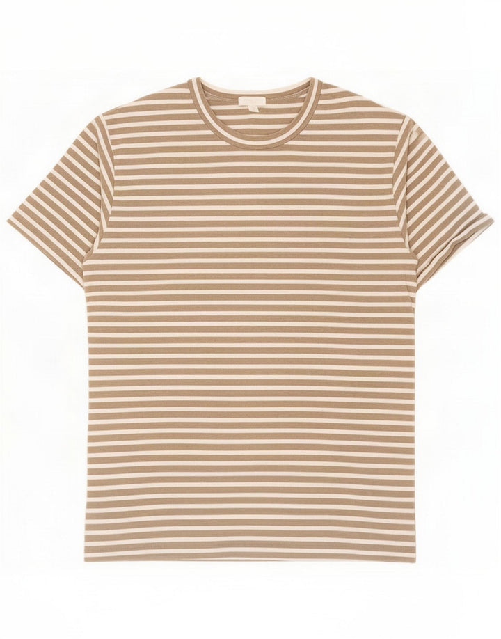 Cos T-shirt da uomo Top in cotone a righe beige medio