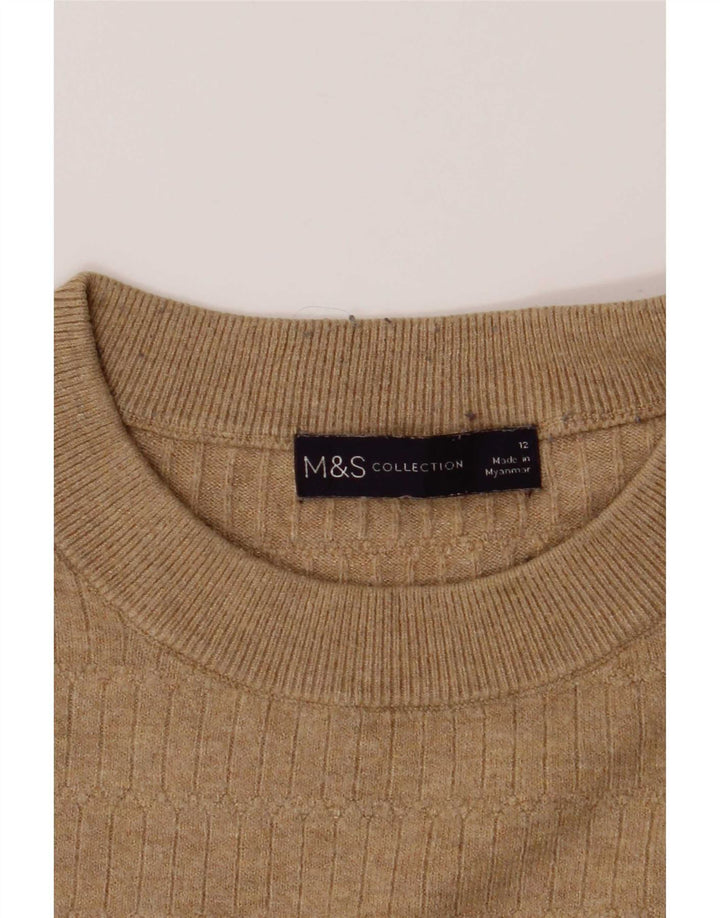 Maglione maglione con scollo a barca da donna Marks & Spencer UK 12 Beige medio