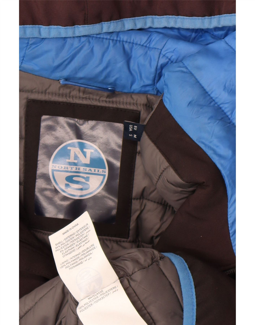 Giacca imbottita con cappuccio da uomo North Sails UK 38 Colore grigio medio