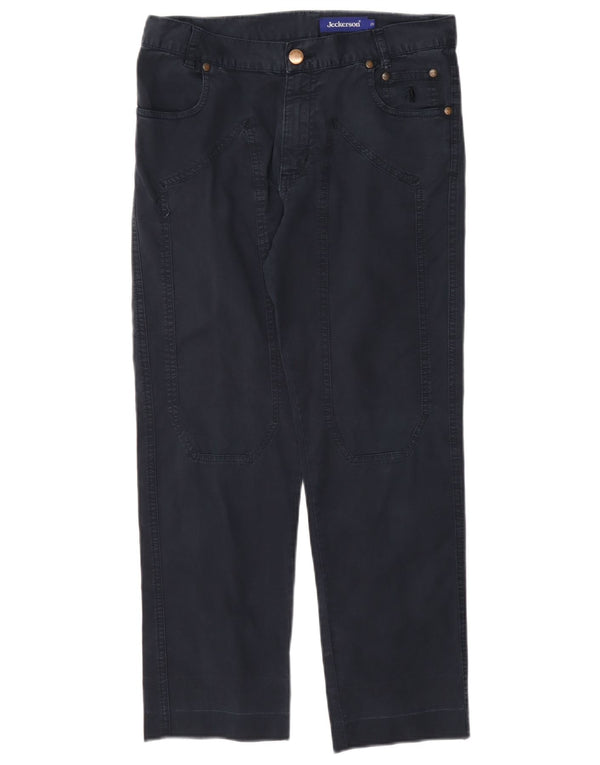 Pantaloni corti dritti da donna Jeckerson W29 L25 cotone blu navy