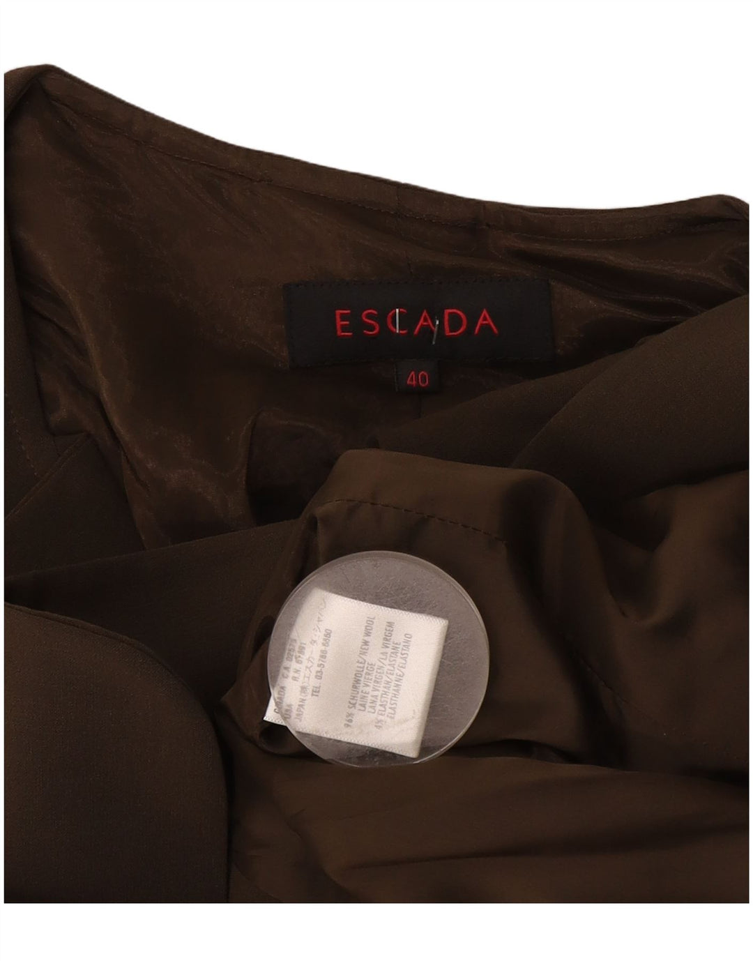 Giacca blazer da donna a 2 bottoni Escada EU 40 lana marrone medio
