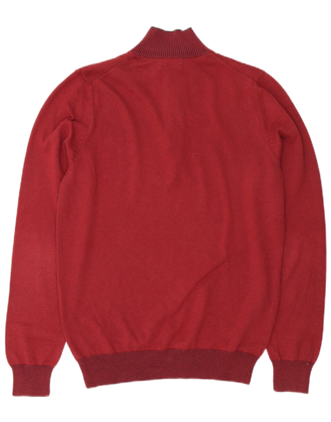 MASSIMO DUTTI Maglione da uomo con collo a bottoni piccolo in cotone bordeaux