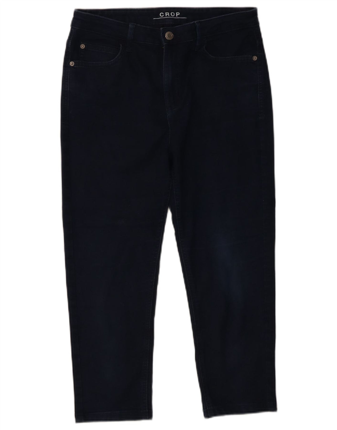 Jeans cropped da donna Marks & Spencer UK 12 medio W32 L21 cotone blu navy