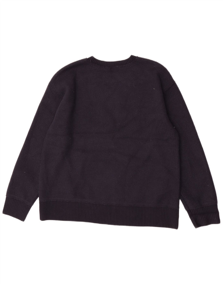 Maglione maglione girocollo da donna Zara UK 14 viscosa blu navy medio