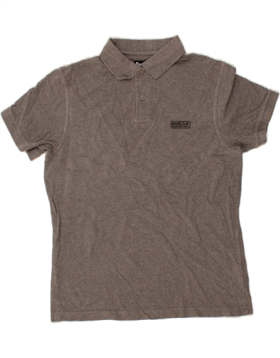 BARBOUR Womens Polo Shirt UK 14 Medium Grey Cotton Vintage Barbour and Second-Hand Barbour from Messina Hembry 