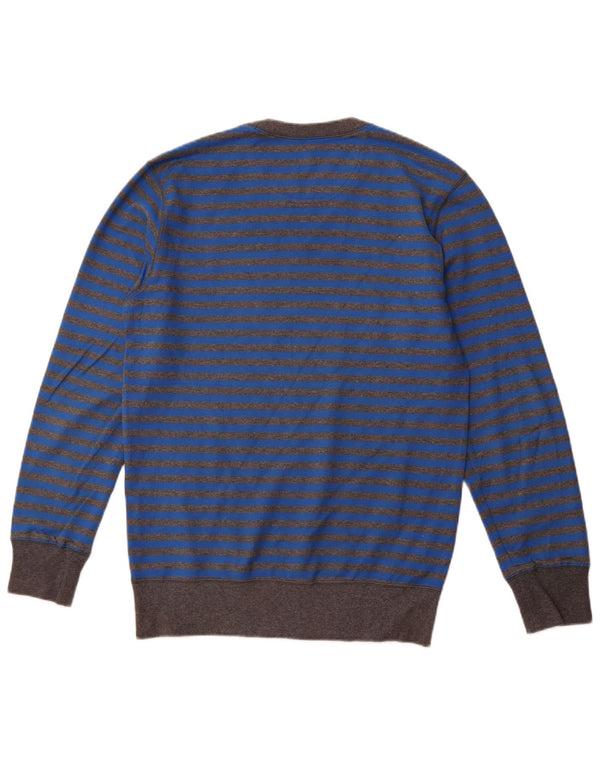 REEBOK Felpa da uomo Maglione piccolo in cotone a righe blu