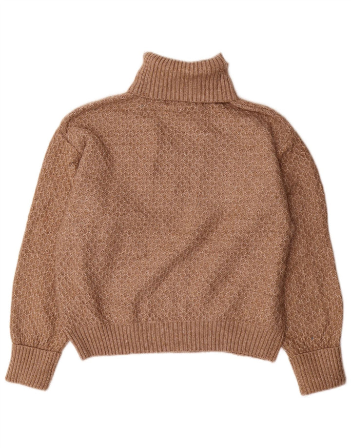 Maglione maglione a collo alto da donna Marks & Spencer UK 14 Marrone medio