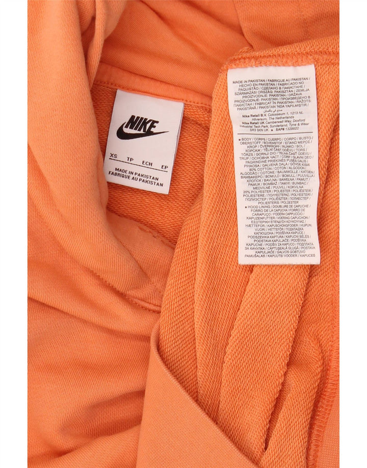 Felpa con cappuccio da uomo NIKE XS arancione in cotone