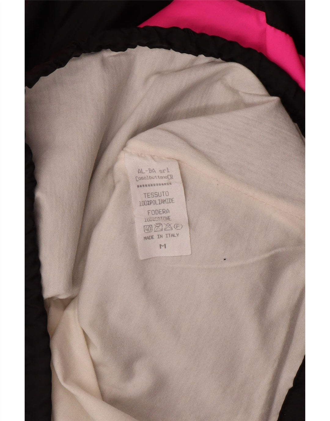 Giacca anorak con cappuccio da uomo VINTAGE UK 38 Poliammide color block medio nero