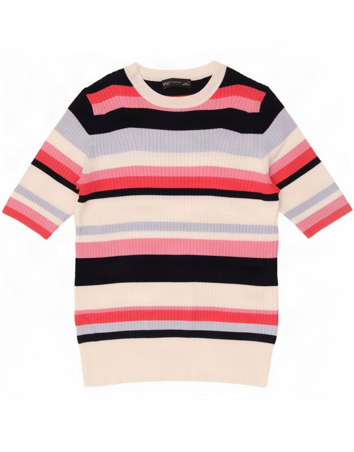 T-shirt da donna Marks & Spencer Top UK 14 a righe multicolori medie
