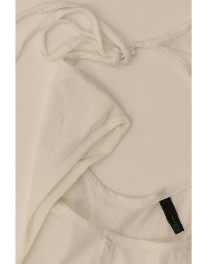 Camicetta senza maniche da donna Benetton Top UK 12 Medio Bianco