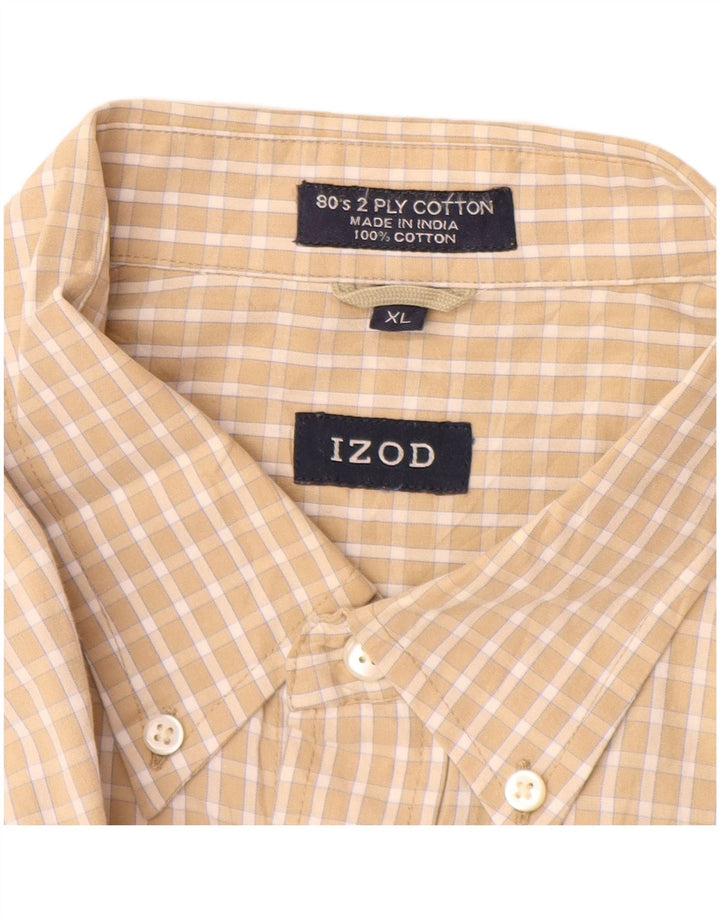 Camicia da uomo Izod XL in cotone a quadretti beige