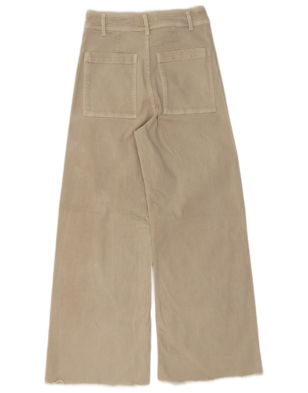 Jeans Zara da donna a vita alta a gamba larga EU 38 Small W28 L26 Beige